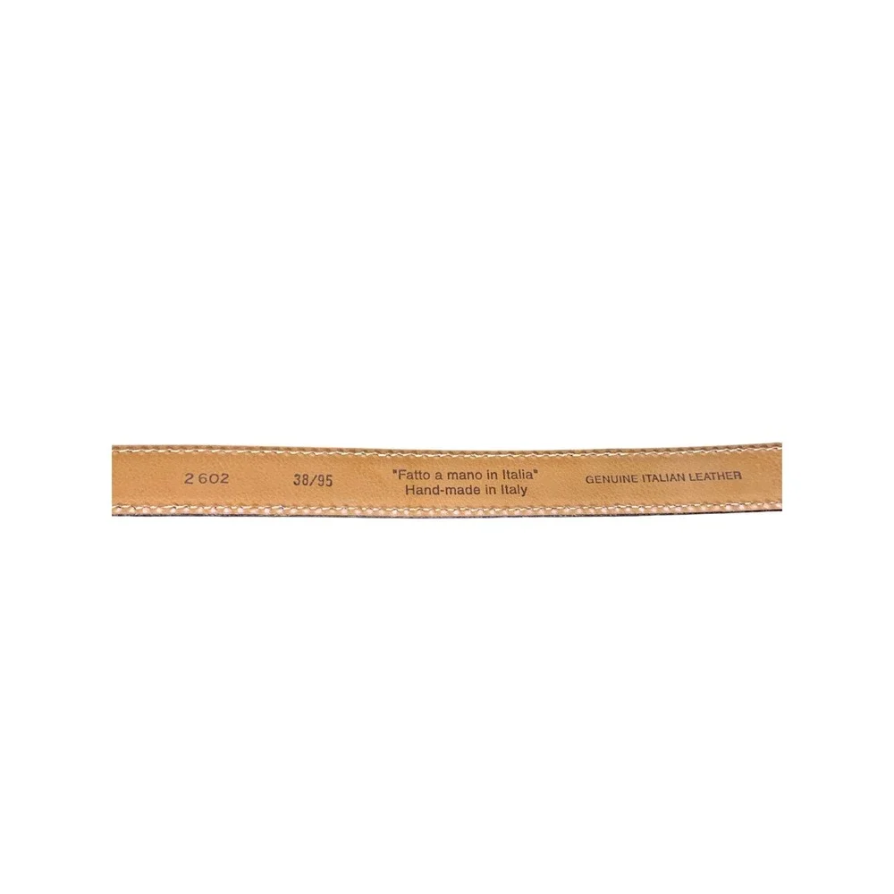 Men's Genuine Italian Leather Belt Size 38/95 Made In‎ Italy, tan brown